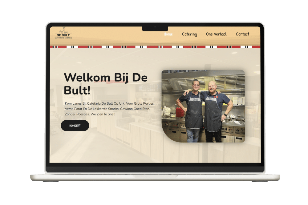 Website van Cafetaria de Bult op Urk